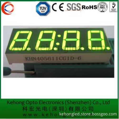 LU-ROHS Approval 4 digits 0.56 inch Yellow green 7 segment LED display